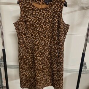 Woman’s Lands' End Brown Leopard Print Mini Dress like new